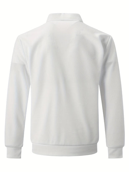 Lightweight Men's Track Jacket in White with Breathable Fabric and Ribbed Cuffs
 - ModishWorld