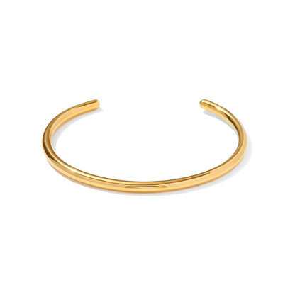 Elegant Open Gold Cuff Bangle: Minimalist Designer Jewelry
 - ModishWorld
