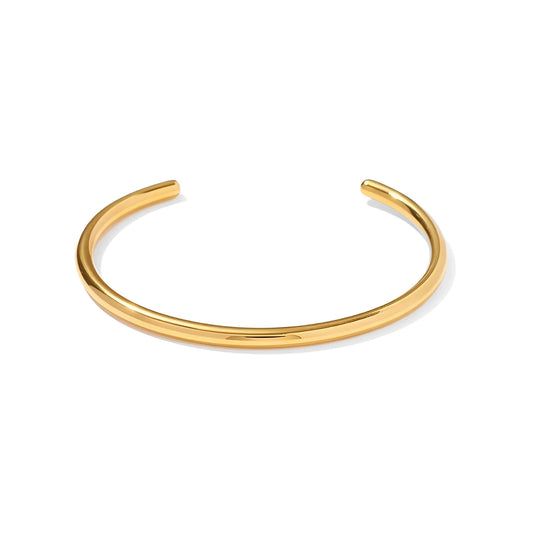 Elegant Open Gold Cuff Bangle: Minimalist Designer Jewelry
 - ModishWorld