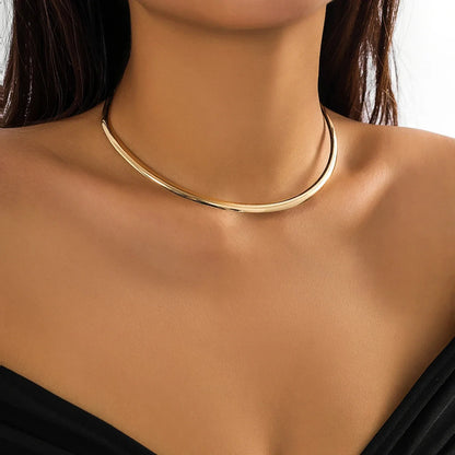 Sleek and Elegant Lightweight Gold Minimalist Choker Necklace
 - ModishWorld