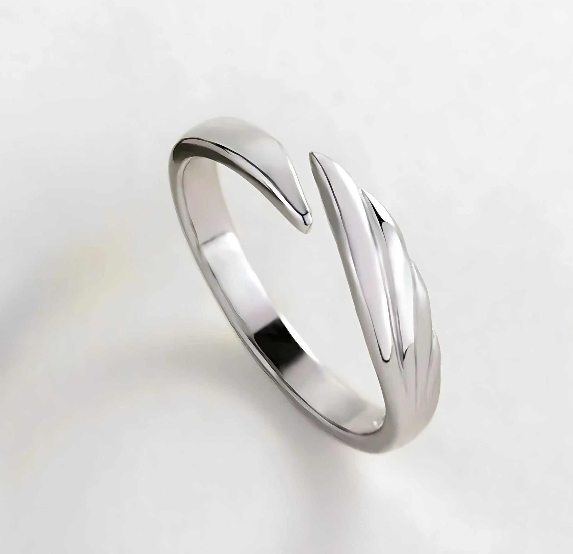 Minimalist Black and White Interlocking Promise Rings - Modern Unique Design
 - ModishWorld