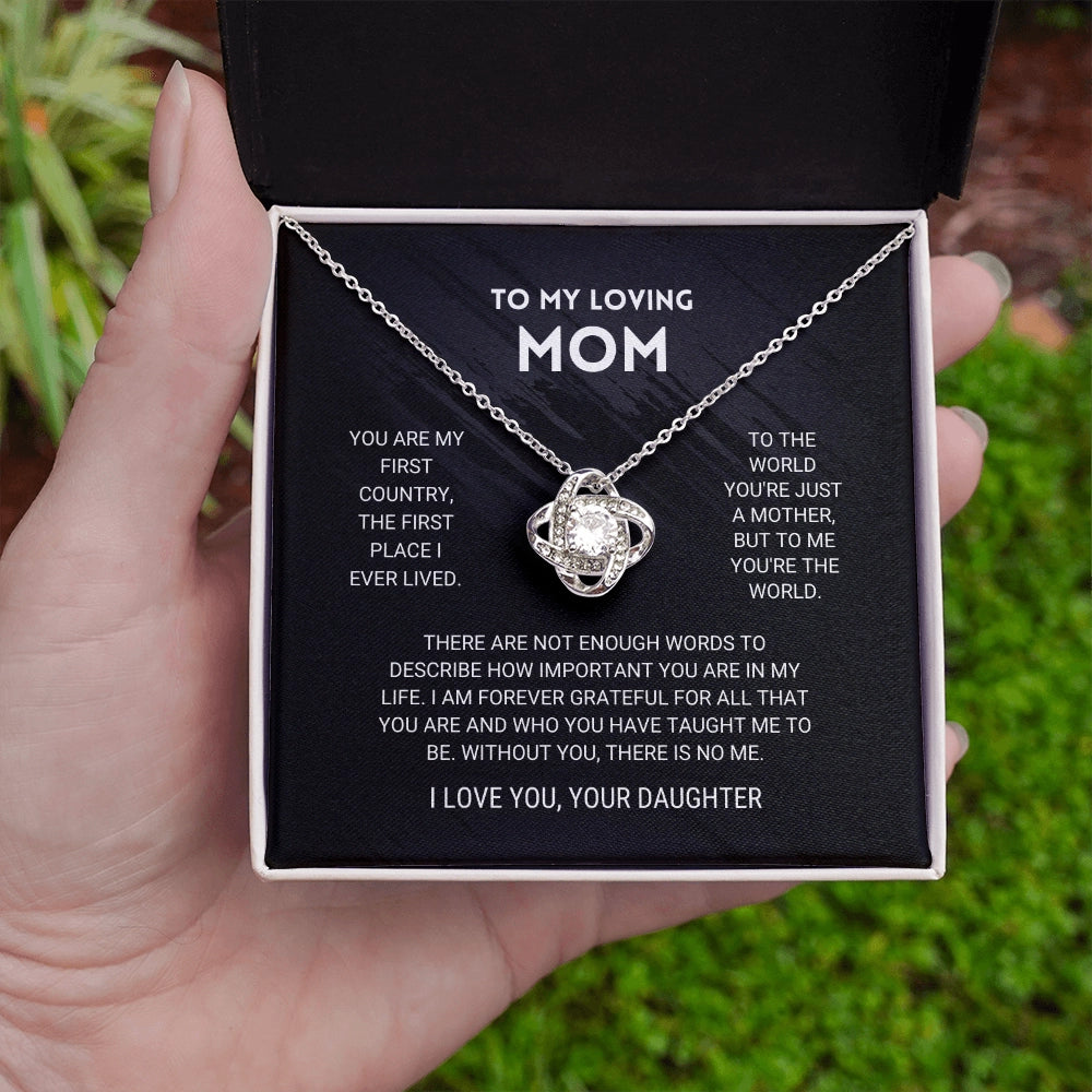 Engraved Love Knot Necklace from Daughter for Mother's Day
 - ModishWorld