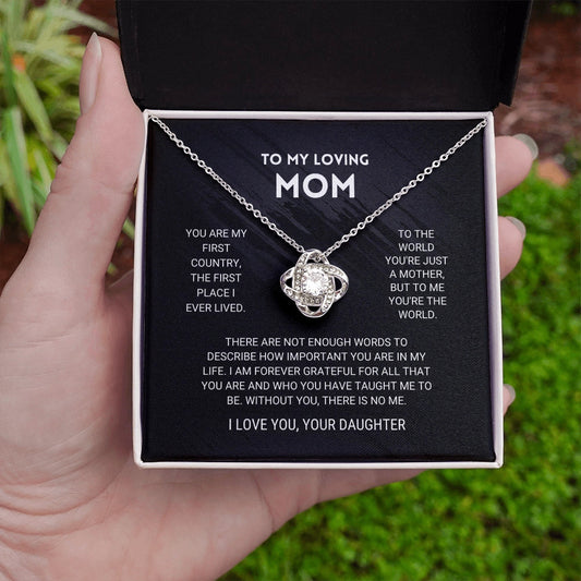 Engraved Love Knot Necklace from Daughter for Mother's Day
 - ModishWorld