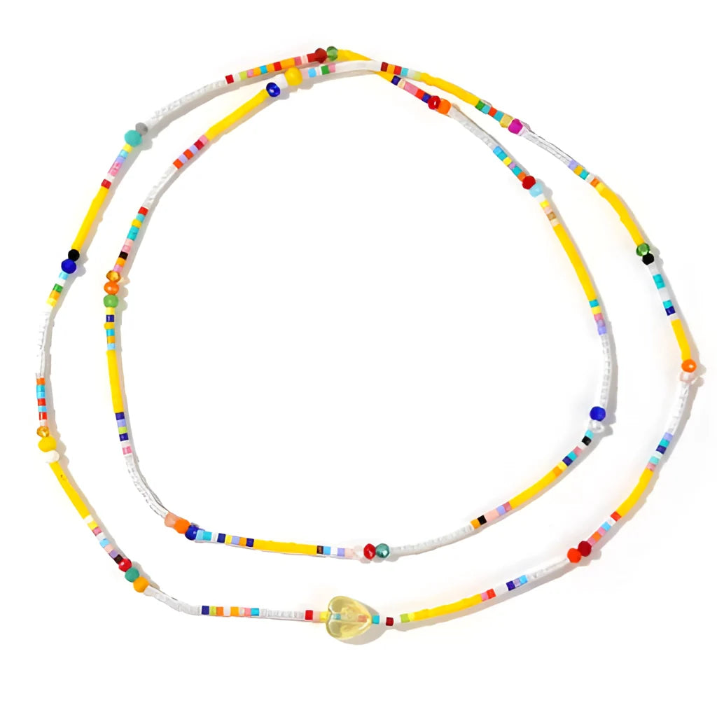Adjustable Multicolor Beaded Necklace and Bracelet Set – Double Strand, Summer Style
 - ModishWorld