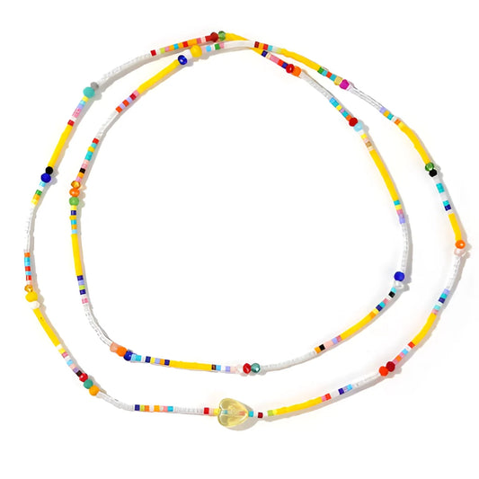 Adjustable Multicolor Beaded Necklace and Bracelet Set – Double Strand, Summer Style
 - ModishWorld