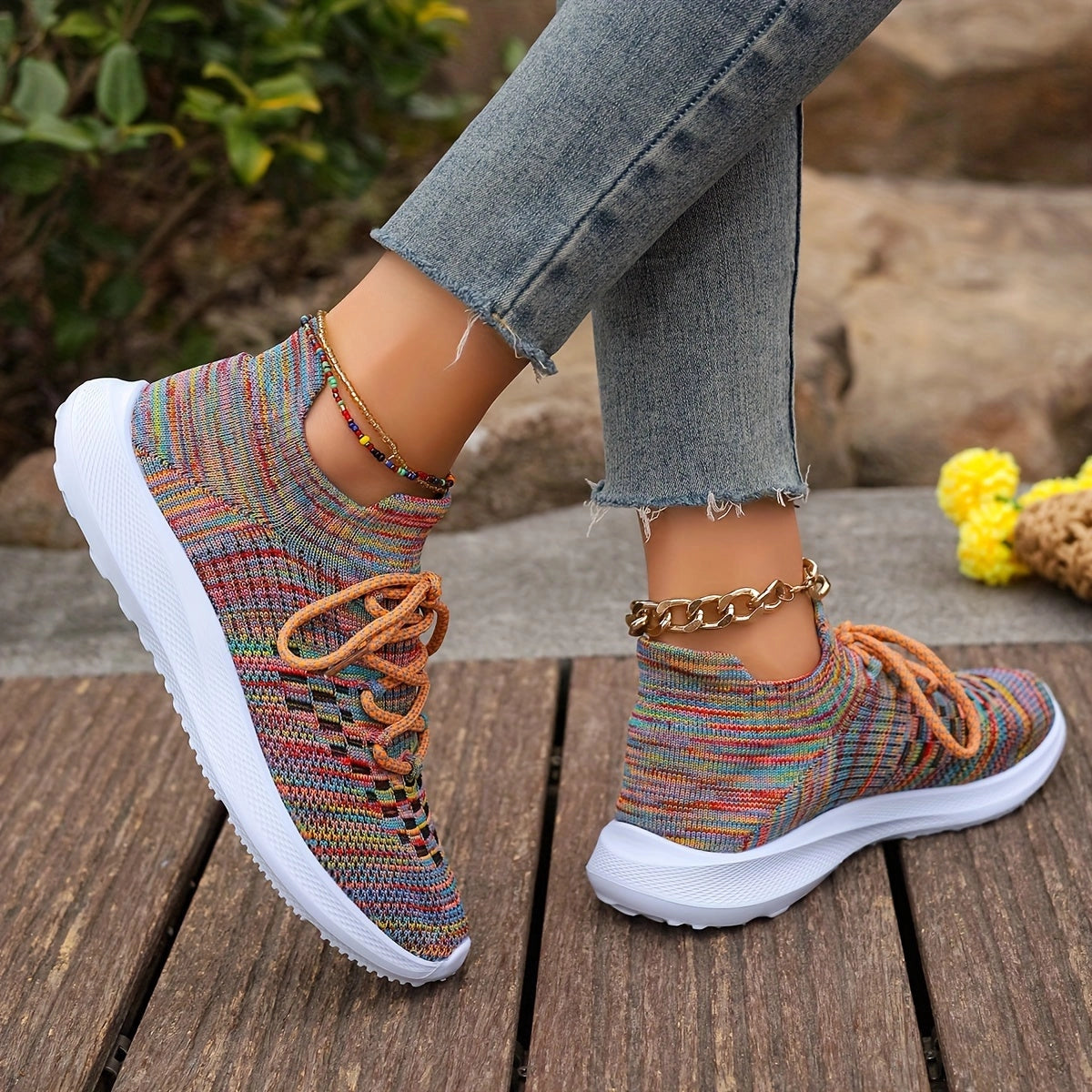 Stylish and Vibrant Lightweight Breathable Walking Shoes for Women in Multicolor
 - ModishWorld