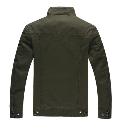 Men's Lightweight Cotton Olive Green Military Jacket
 - ModishWorld