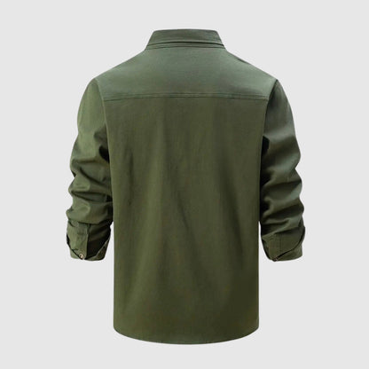 Men's Durable Olive Green Military Shirt for Fall
 - ModishWorld