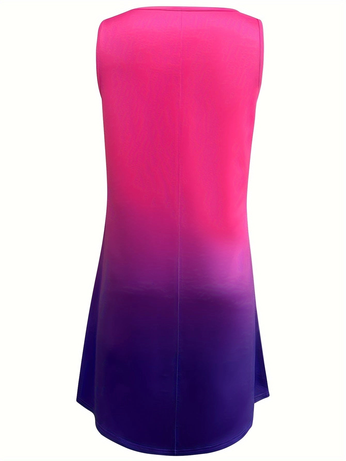 Flowy Pink to Purple Ombre Sleeveless Tank, High-Low Hem
 - ModishWorld