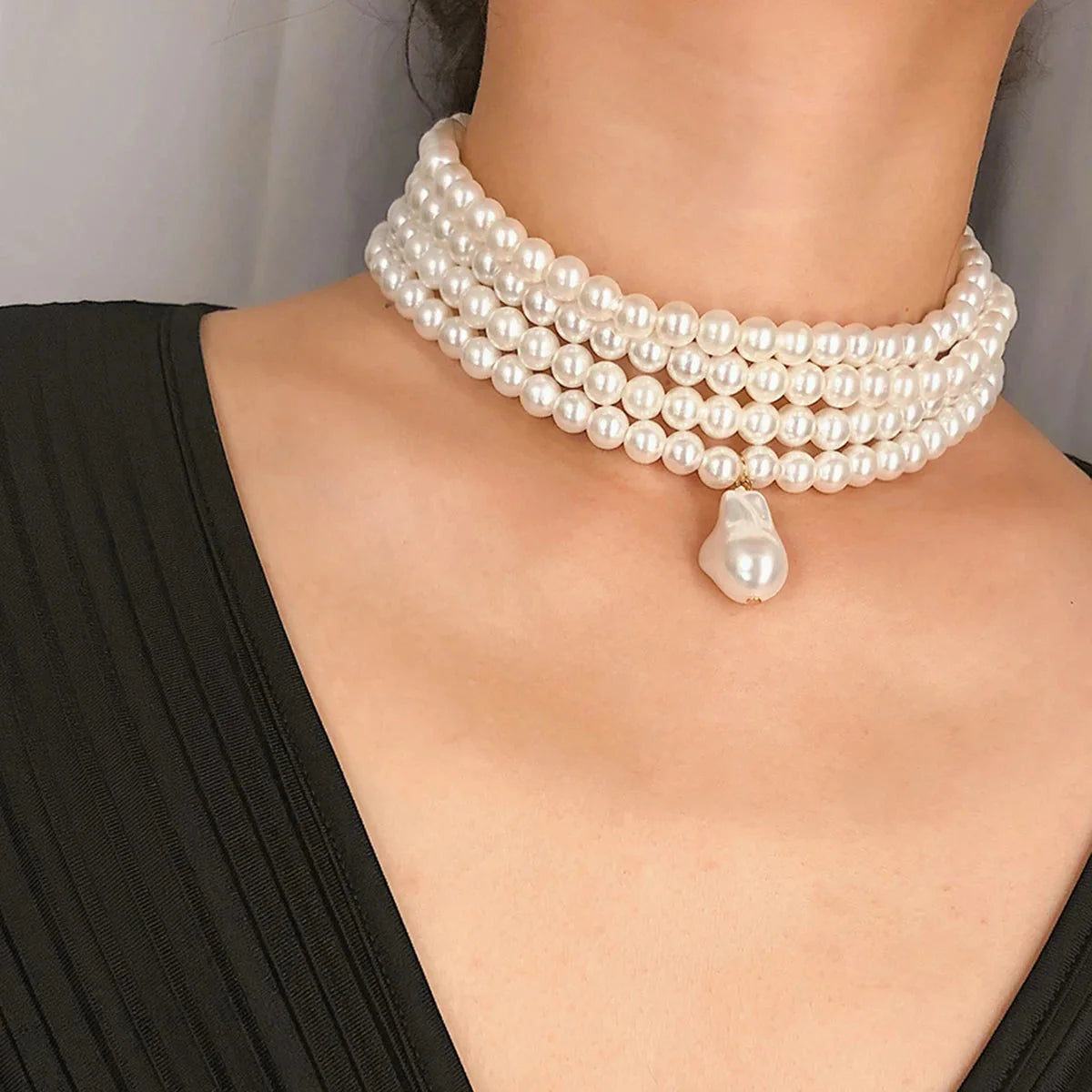 High-End Multi-Strand Baroque Pearl Bridal Necklace
 - ModishWorld