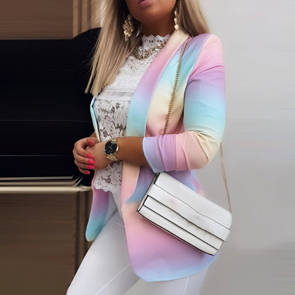 Stylish Pastel Gradient Blazer for Women's Spring
 - ModishWorld