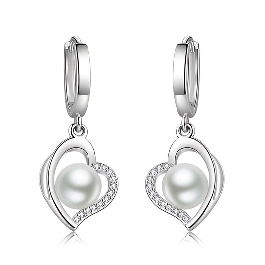 Elegant Silver Pearl Dangle Earrings for Brides
 - ModishWorld