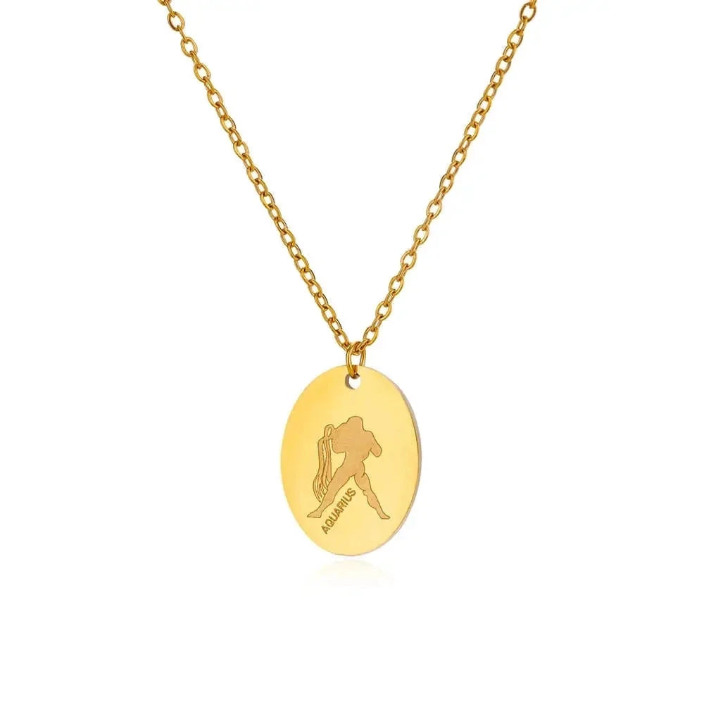 Custom Zodiac Necklace with Personalized Gold Pendant
 - ModishWorld
