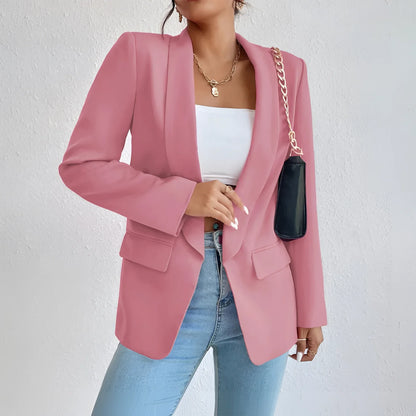 Women's Fitted Light Pink Blazer Jacket for Spring & Office Wear
 - ModishWorld