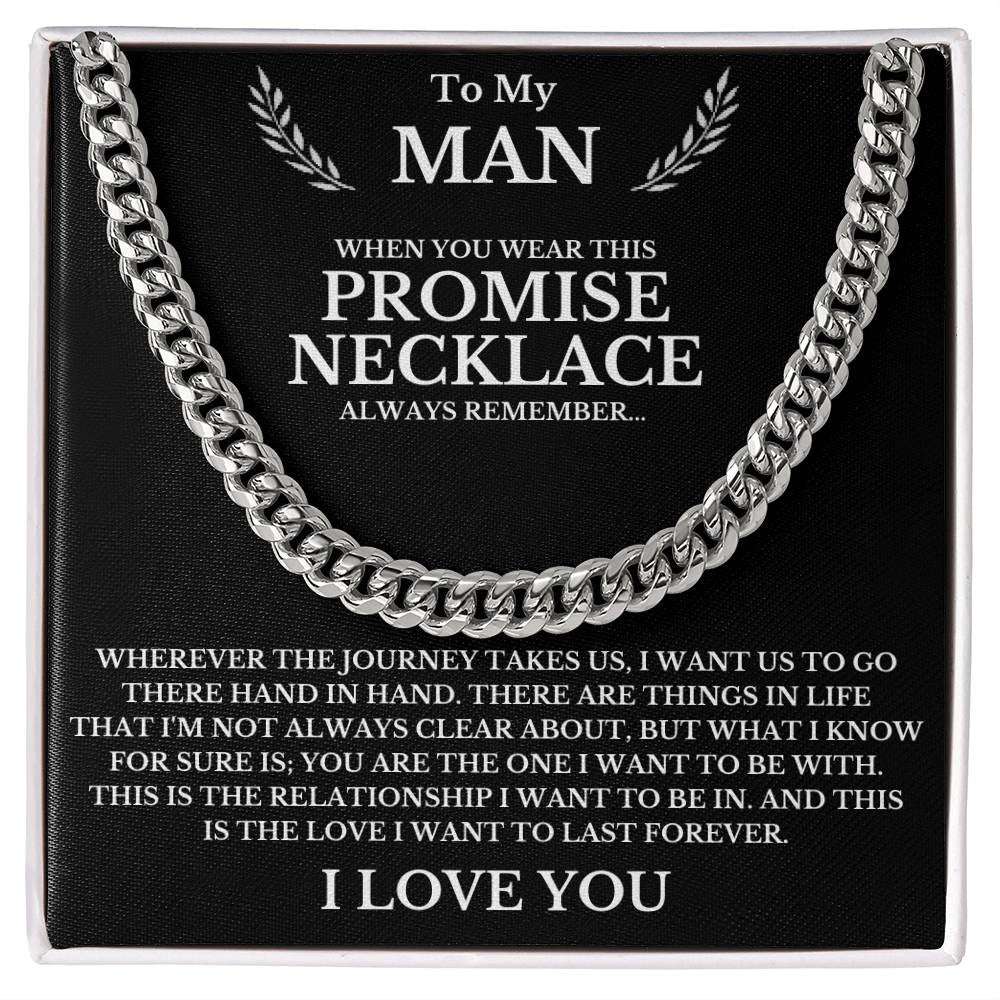 Men's Romantic Silver Promise Necklace with Engraved Message
 - ModishWorld
