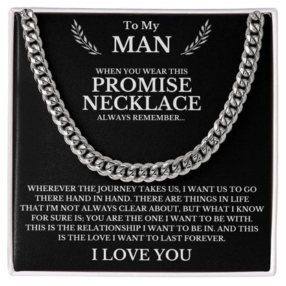Men's Romantic Silver Promise Necklace with Engraved Message
 - ModishWorld