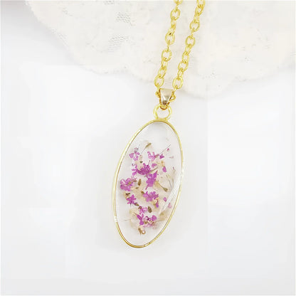 Forget-Me-Not Necklace with Real Flower Pendant in Resin
 - ModishWorld