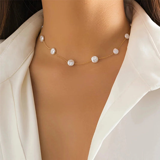 Elegant Adjustable Gold Pearl Necklace, Perfect Gift
 - ModishWorld