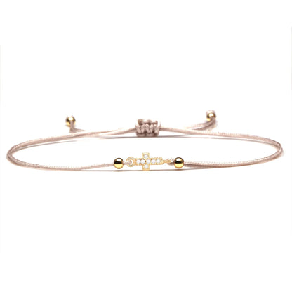Adjustable Red String Bracelet, Gold Charm: Lucky, Spiritual Gift
 - ModishWorld