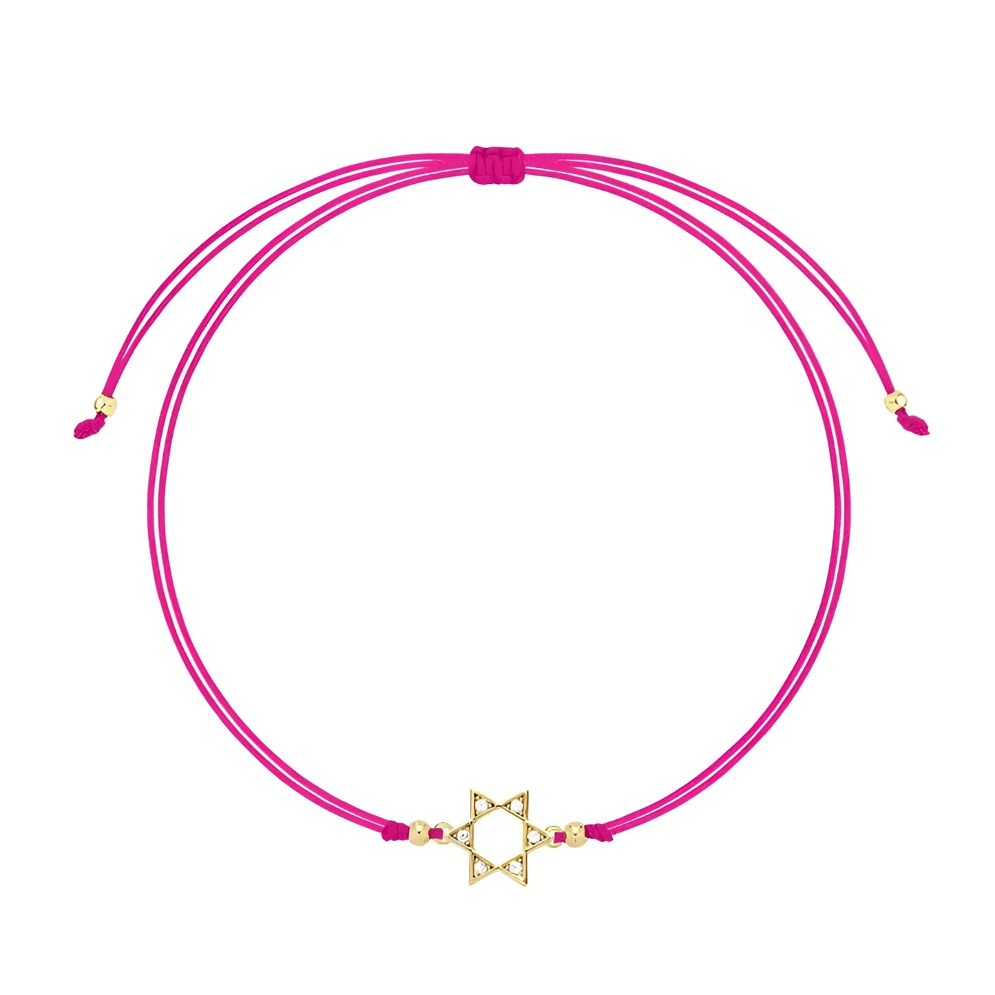 Adjustable Minimalist Red Bracelet with Gold Star Charm
 - ModishWorld