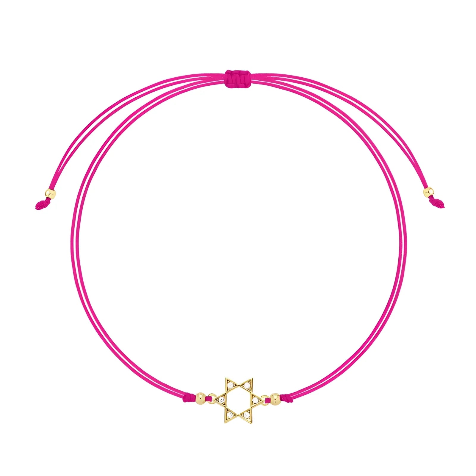 Adjustable Minimalist Red Bracelet with Gold Star Charm
 - ModishWorld
