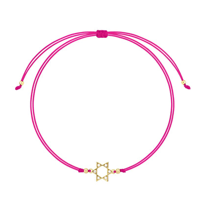 Adjustable Minimalist Red Bracelet with Gold Star Charm
 - ModishWorld