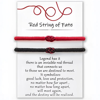 Matching Couple's Bracelets: Red String of Fate, Love Charm, Protective Amulet
 - ModishWorld