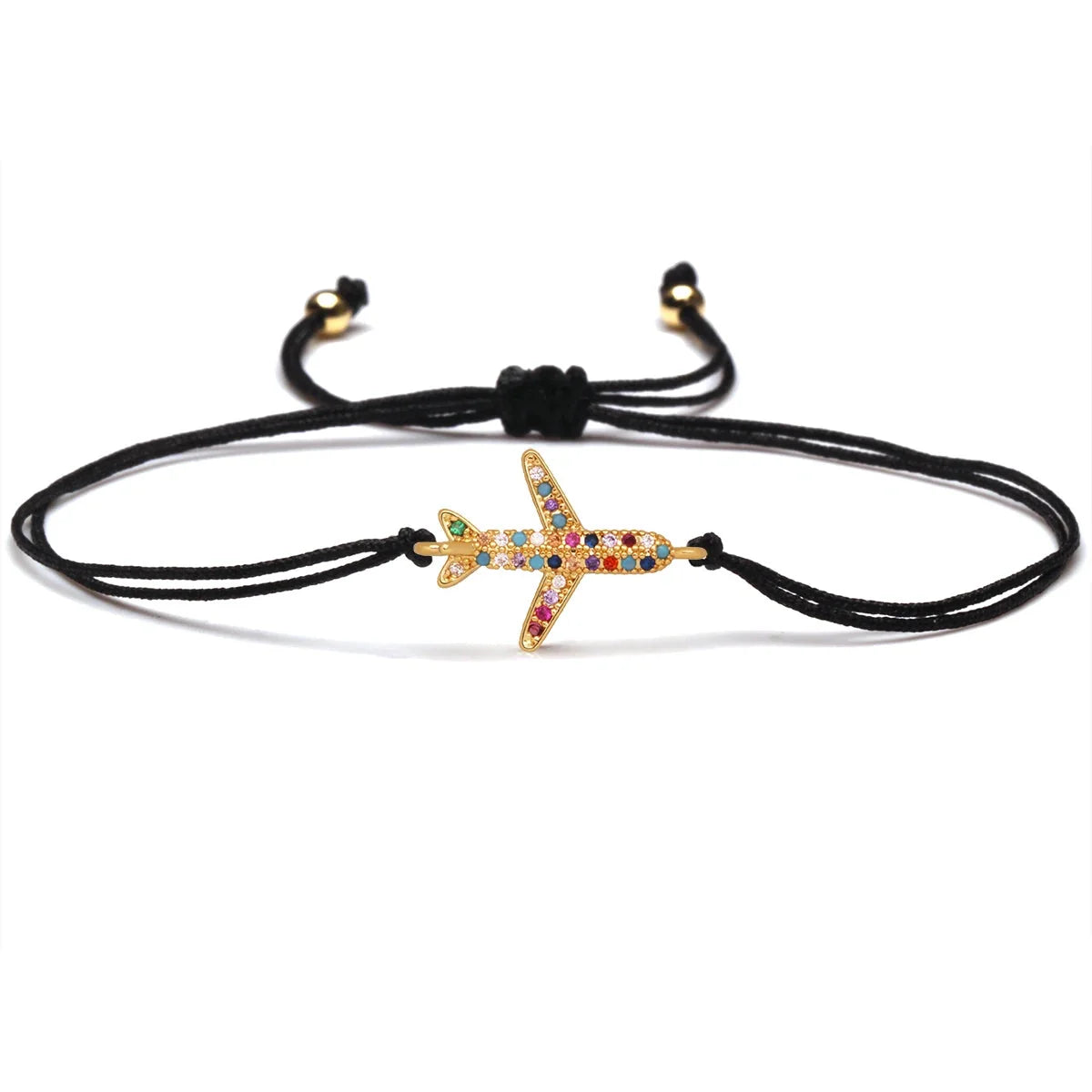 Adjustable Charm Bracelet with Red String, Starfish, and Multicolor Crystals - Beach Jewelry
 - ModishWorld