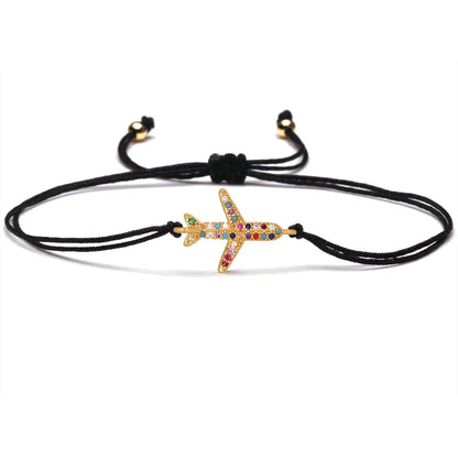 Adjustable Charm Bracelet with Red String, Starfish, and Multicolor Crystals - Beach Jewelry
 - ModishWorld