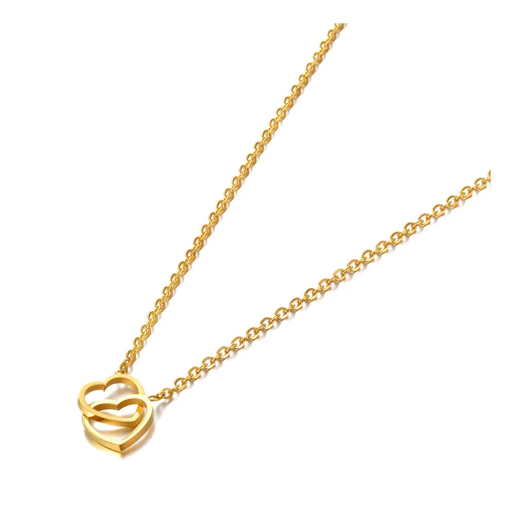 Intertwined Hearts Gold Necklace: Romantic Valentine's Gift
 - ModishWorld