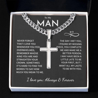 Personalized Stainless Steel Cross Necklace for Men - Romantic Gift
 - ModishWorld
