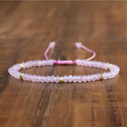 Adjustable Bracelet with Rose Quartz and Gold
 - ModishWorld