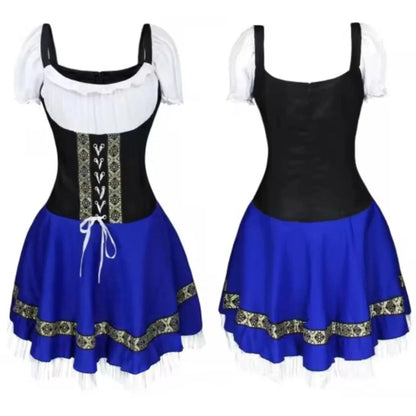 Bavarian Oktoberfest Dirndl for Women in Royal Blue
 - ModishWorld