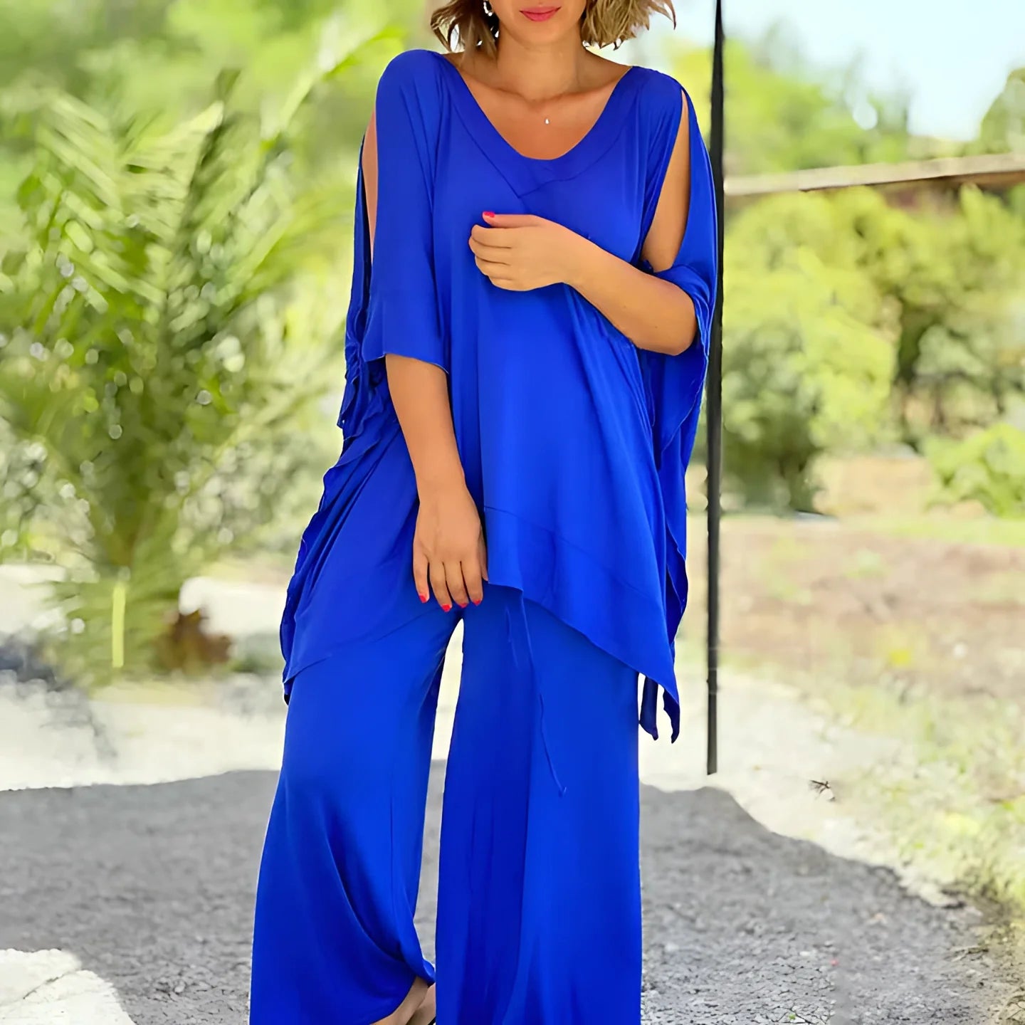 Elegant Royal Blue Women's Summer Jumpsuit
 - ModishWorld