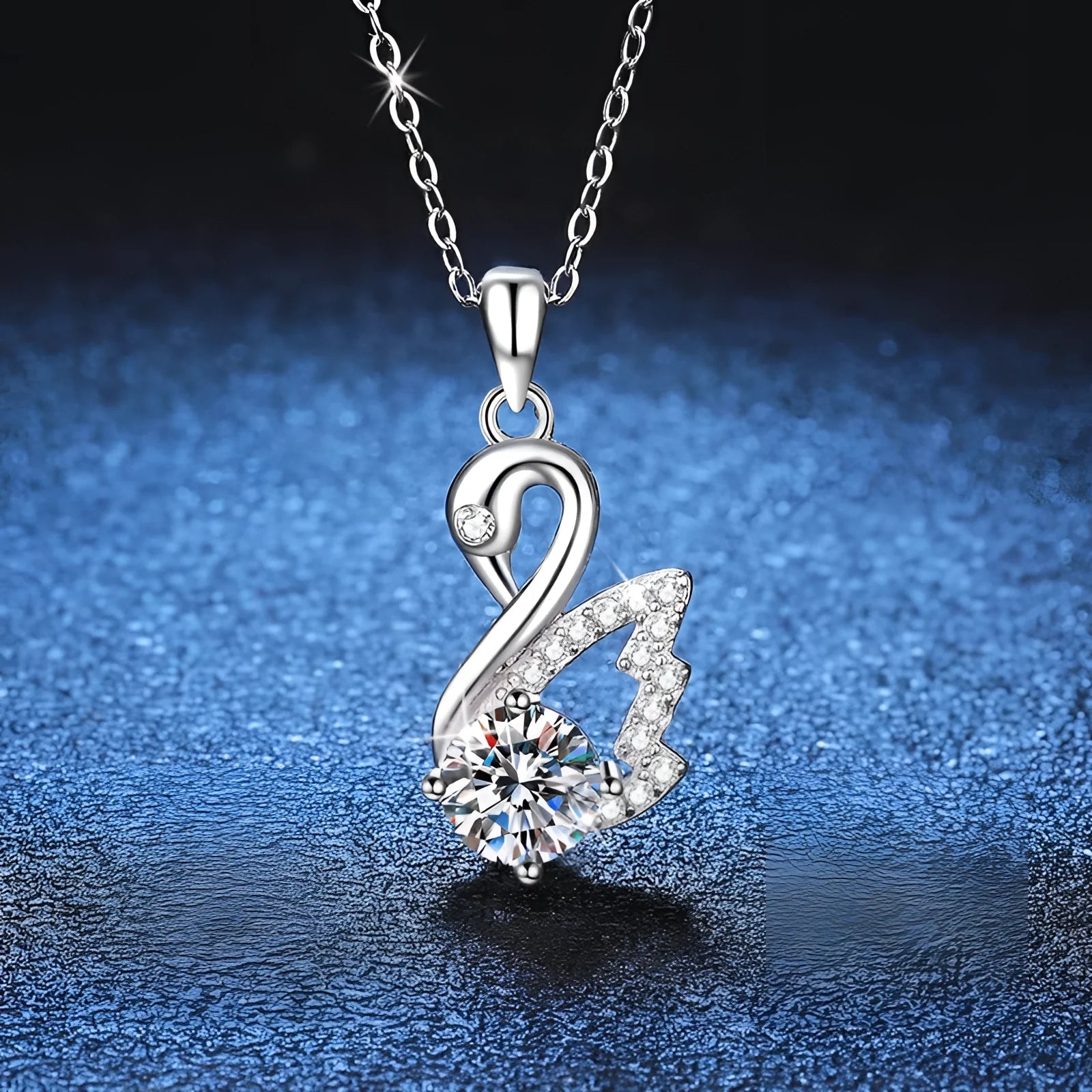 Elegant Bridal Necklace: Sterling Silver Swan Pendant with Diamonds
 - ModishWorld