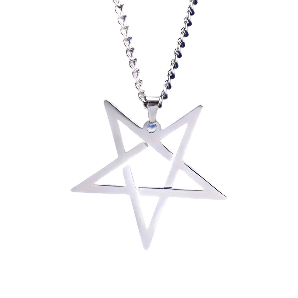 Geometric Star Necklace in Silver - Minimalist Modern Style
 - ModishWorld