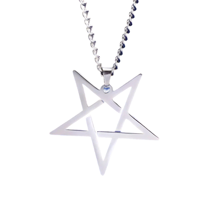 Geometric Star Necklace in Silver - Minimalist Modern Style
 - ModishWorld