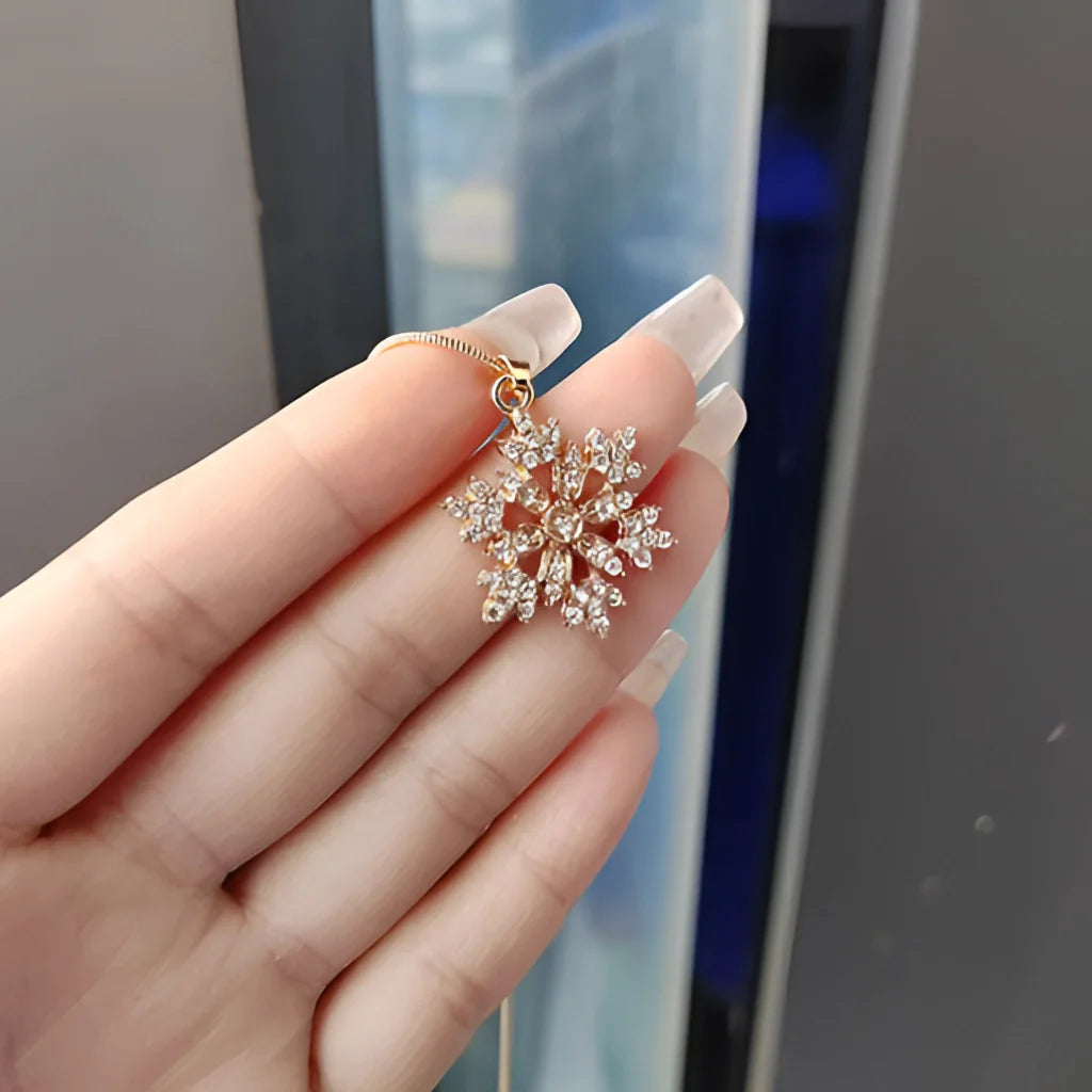 Luxury Diamond Snowflake Pendant in Gold: A Festive Winter Gift
 - ModishWorld