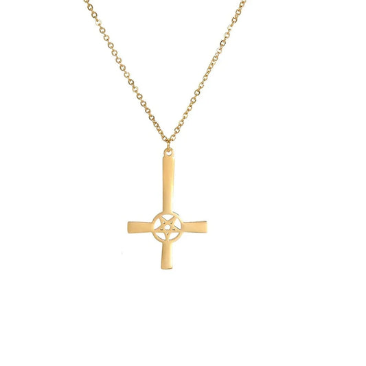 Silver Gear Cross Necklace: Steampunk Industrial Christian Design
 - ModishWorld