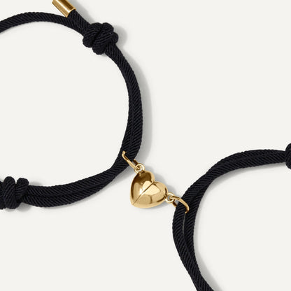 Elegant Black Cord Bracelet with Gold Heart Charm - Perfect Gift for Women
 - ModishWorld