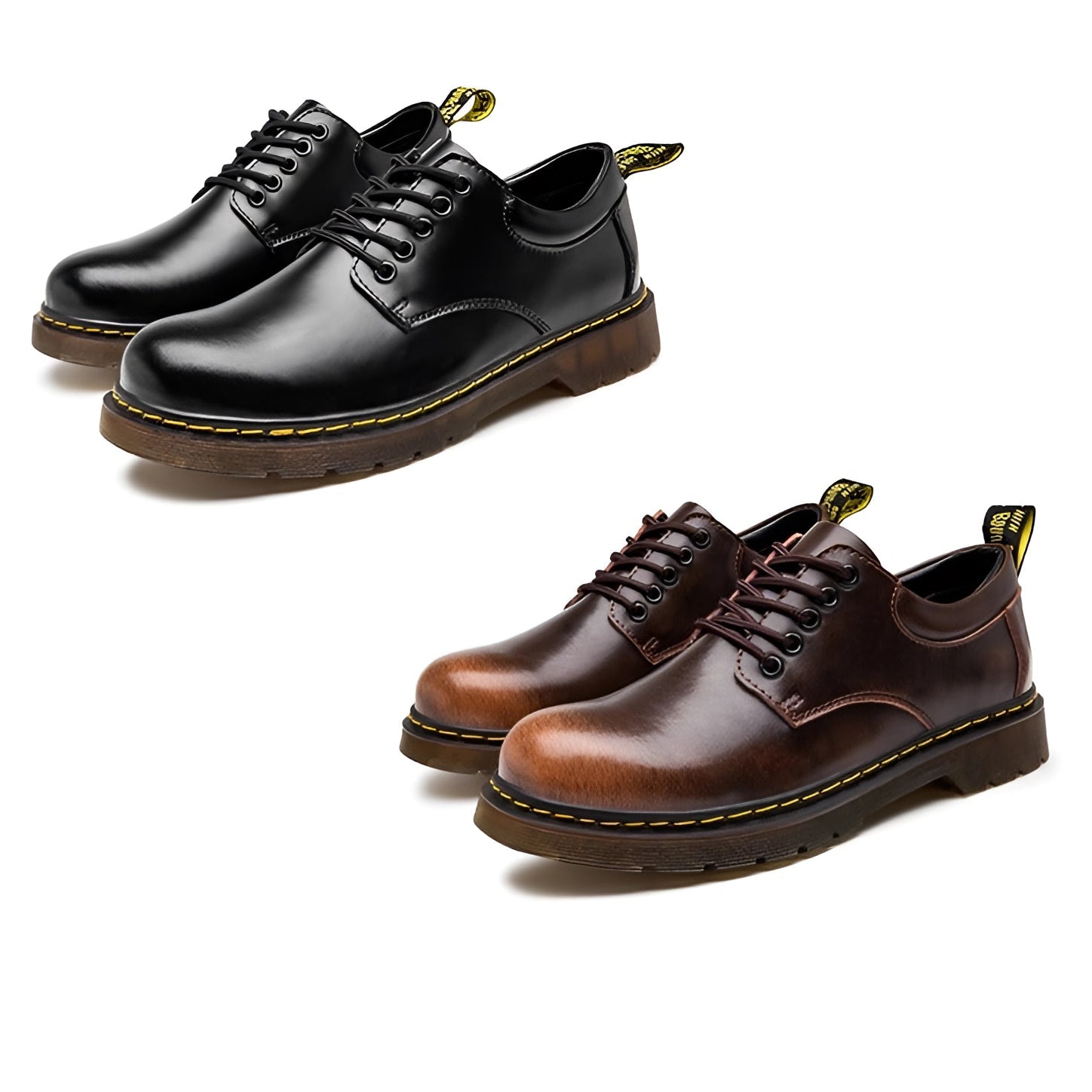Elegant Black Oxford and Brown Derby Leather Dress Shoes for Men
 - ModishWorld