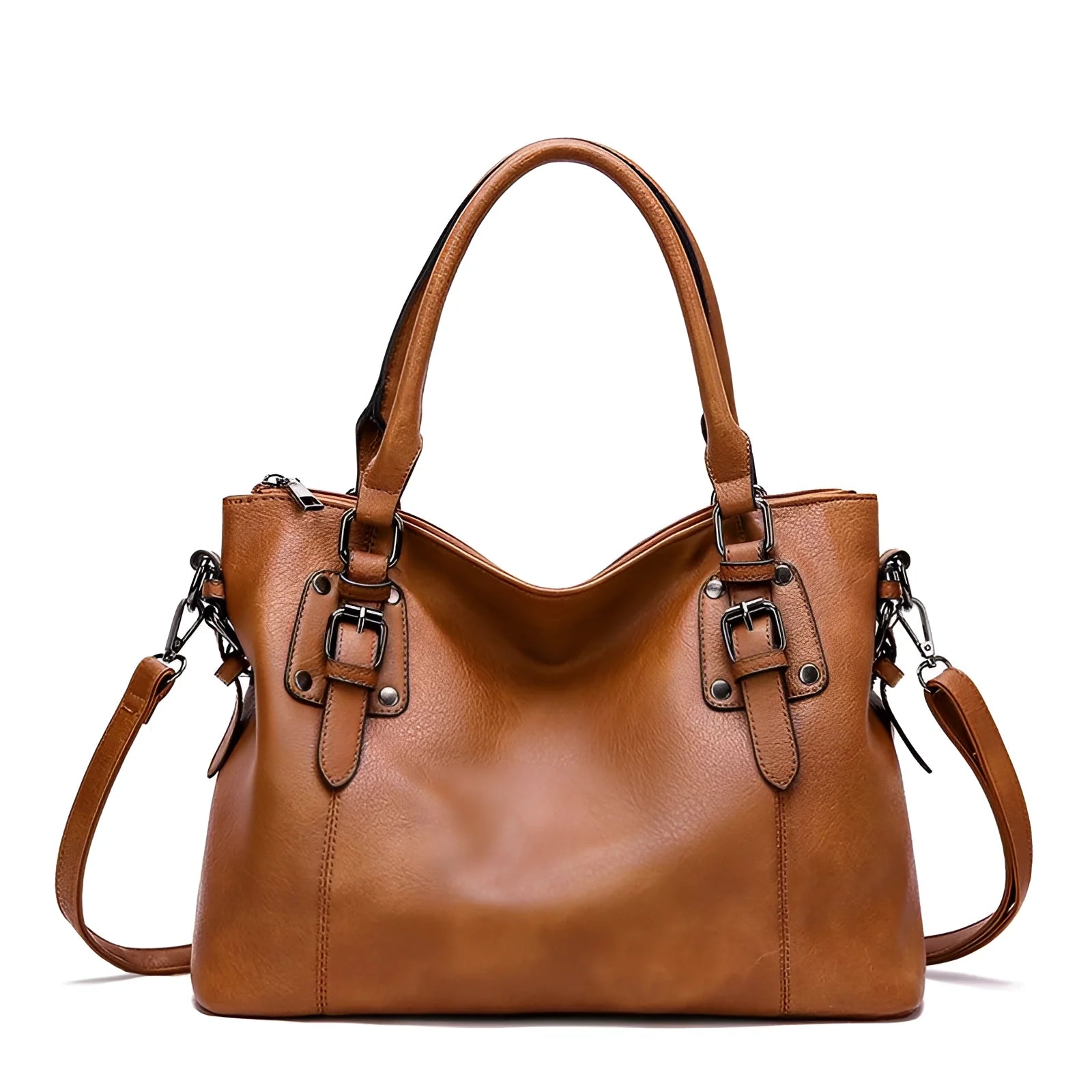Women's Tan Leather Large Tote Bag - Designer Luxury Shoulder Bag
 - ModishWorld
