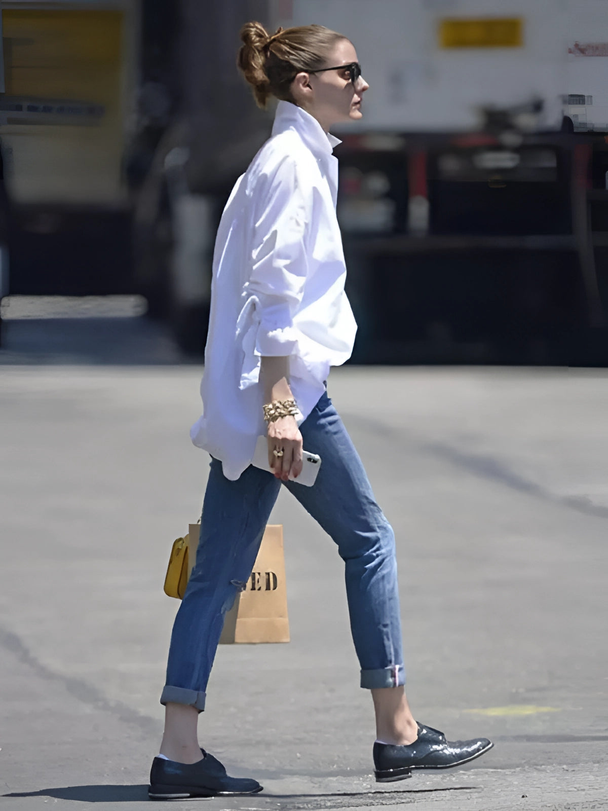 Casual Chic Outfit: Oversized White Shirt and Cropped Boyfriend Jeans
 - ModishWorld