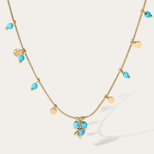 Stylish Layered Necklace with Blue Beads and Gold Charms – YA-CHAN Jewelry
 - ModishWorld