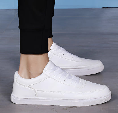 Comfortable Low-Top White Leather Sneakers for Men & Women
 - ModishWorld