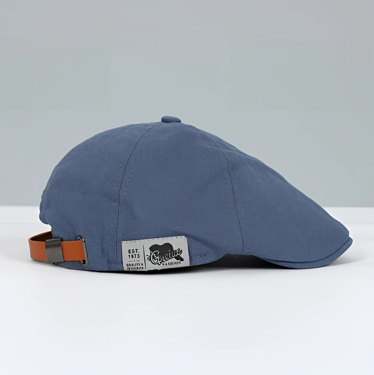 Adjustable Vintage Blue Cotton Newsboy Cap with Buckle
 - ModishWorld