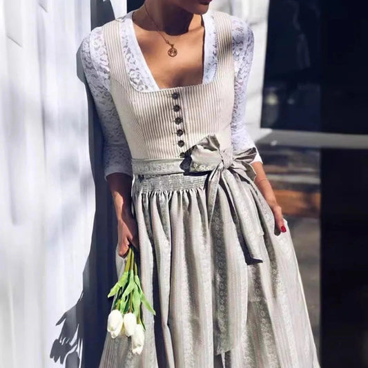 Bohemian Spring Clothing Set: Lace Cardigan, Knit Top, & Floral Pleated Skirts
 - ModishWorld