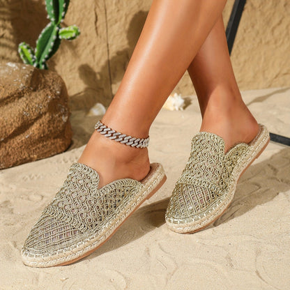 Stylish, Lightweight Women's Beaded Espadrille Summer Beach Shoes
 - ModishWorld