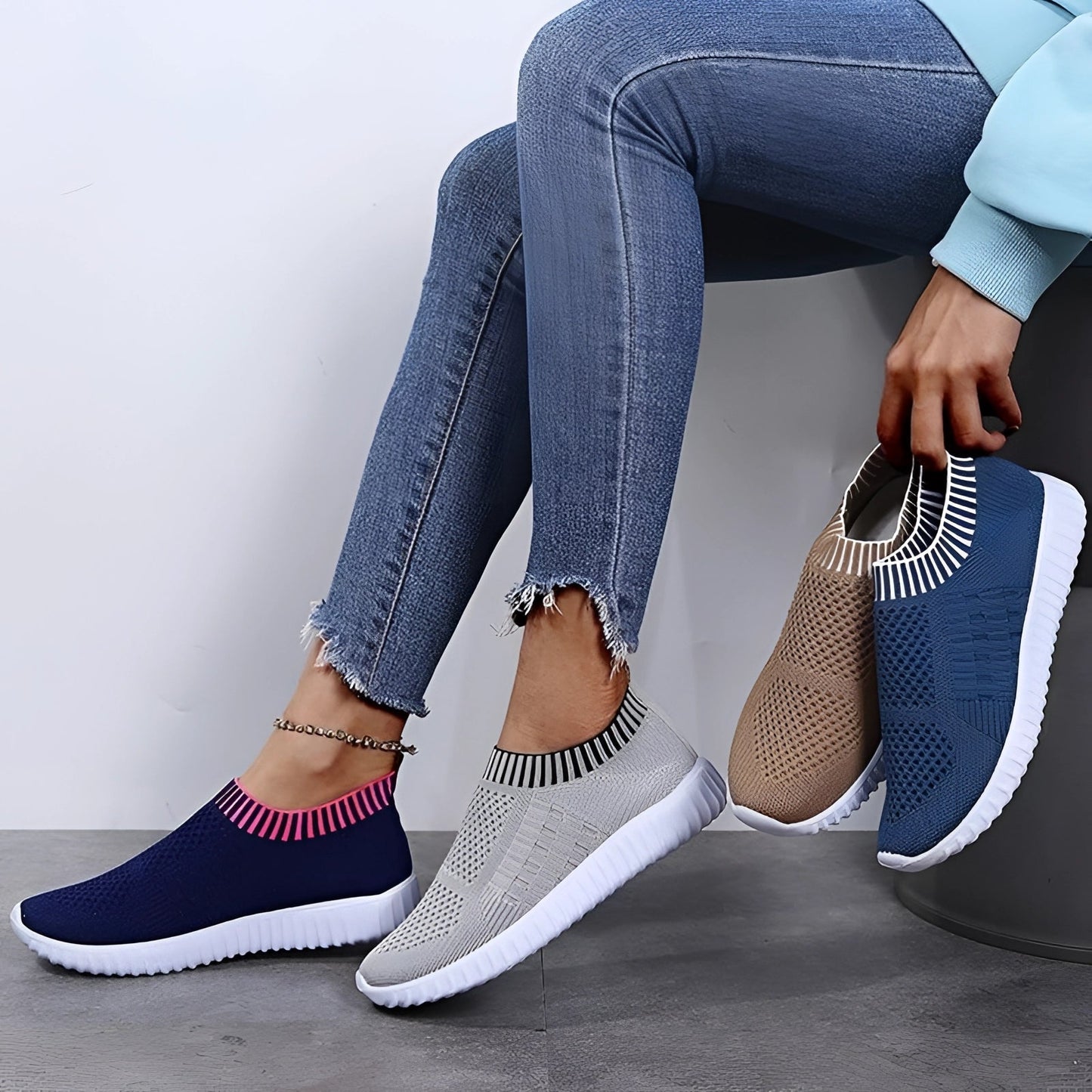 Lightweight Women's Summer Slip-On Sneakers with Breathable Mesh
 - ModishWorld