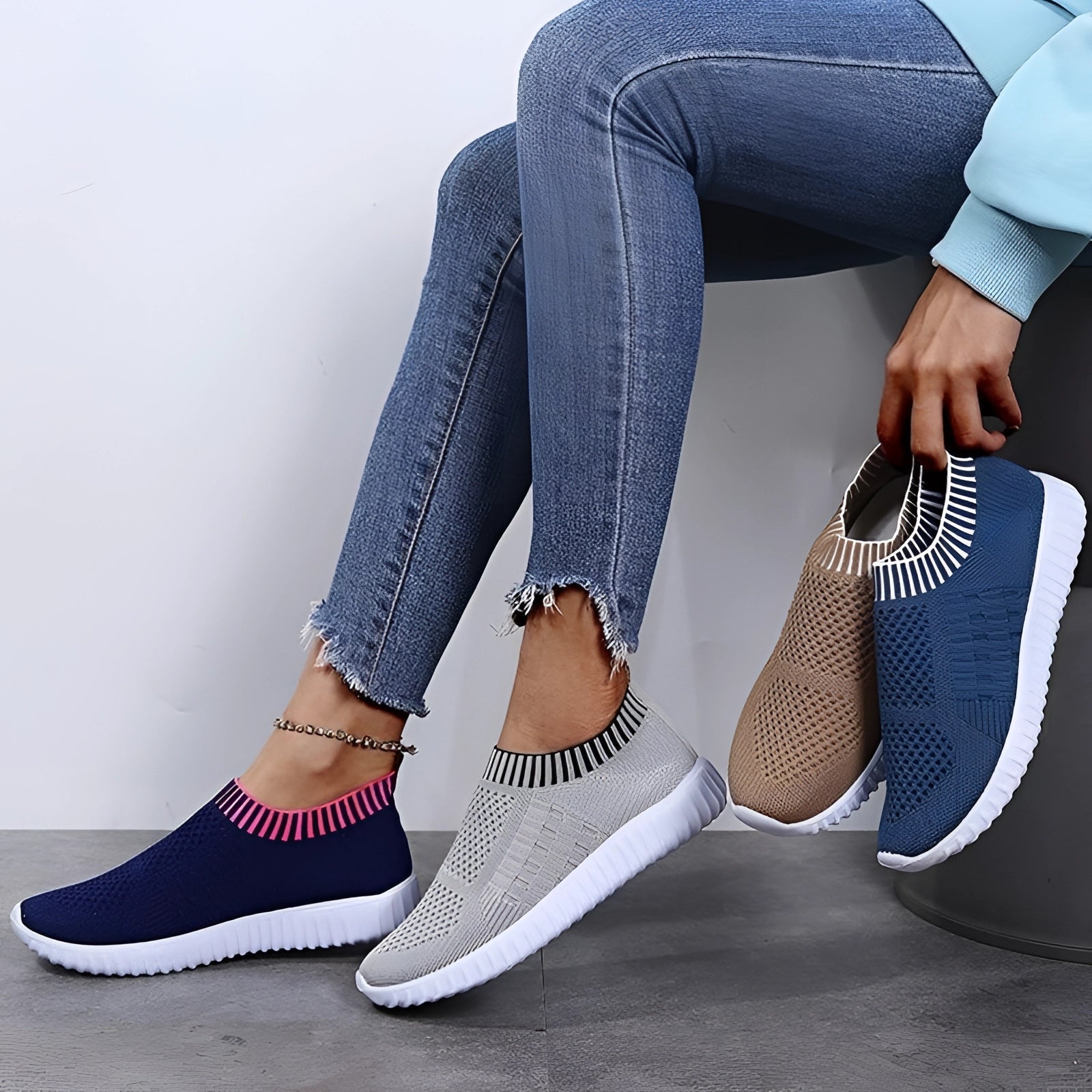 Lightweight Women's Summer Slip-On Sneakers with Breathable Mesh
 - ModishWorld